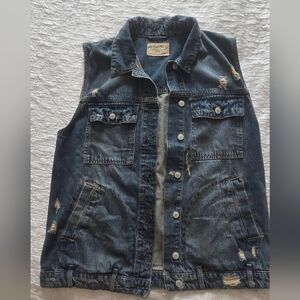 We the Free Distressed Denim Vest